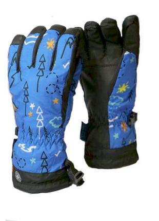 Детские перчатки echt горнолыжные, синий (c069-blue) - 6-7 років