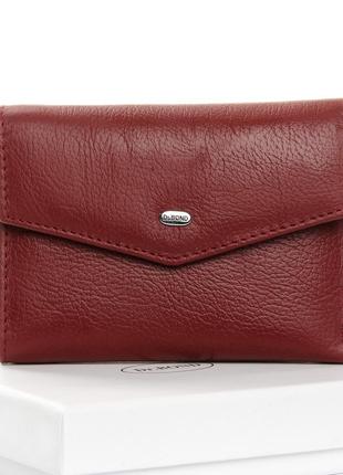 Кожаный бордовый кошелек женский кожа dr. bond ws-3 dark-red компактный кошелечек