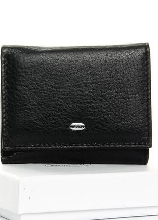 Жіночий шкіряний гаманець classic шкіра dr. bond ws-6 чорний міні гаманець для жінки