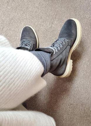 Ботинки зимние серые замш kachorovska