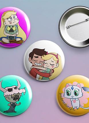 Пины значки стар против сил зла star vs the forces of evil 4 шт в комплекте
