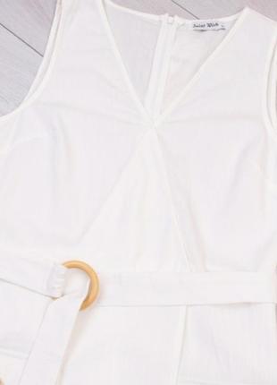 Стильне біле плаття з поясом модний хіт2 фото