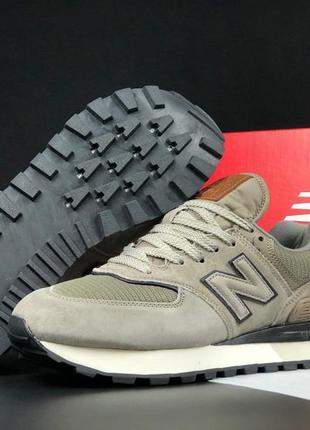 Мужские замшевые кроссовки в сетку на весну в стиле new balance 574 🆕 нью баланс 5743 фото