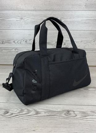 Дорожня сумка nike для тренувань з плечовим ременем щільна велика оксфорд 1000d чоловіча спортивна чорна5 фото