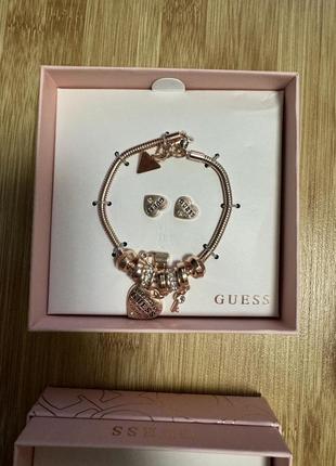 Браслет + сережки guess