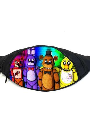 Поясна сумка бананка фнаф аніматроніки (gb-fnaf 5 ночей з фредді 16) gear bag чорна