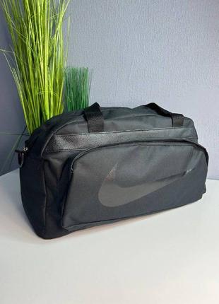 Чоловіча сумка nike містка дорожня найк для тренувань з плечовим ременем чорна велика оксфорд 1000d8 фото