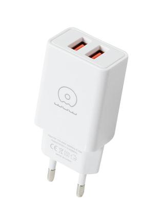 Wuw charger set dual usb/3.1a micro t55 white