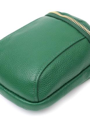 Интересная сумка для женщин из мягкой натуральной кожи vintage 22341 зеленая3 фото