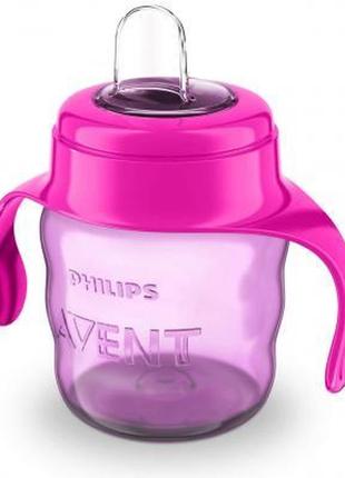 Поильник-непроливайка philips avent с мягким носиком 200 мл розовый 6 мес+ (scf551/03)