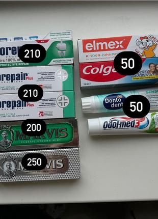 Зубные пасты marvis biorepair  colgate, dontodent, odol-med32 фото