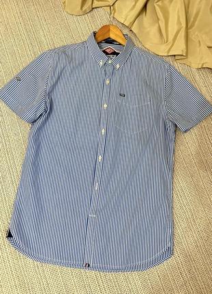 Мужская рубашка с коротким рукавом, superdry, размвр хл