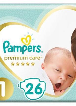 Подгузники pampers premium care new born размер 1 (2-5 кг) 26 шт (8001841104614)