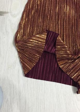 Фирменные бронзовые плиссированные шорты высокая посадка супер качество!!! h&m3 фото