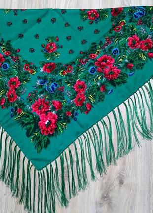 Метровый украинский народный платок, платок с бахромой, украсковый платок, разные цвета