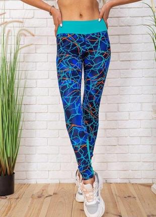 Женские лосины для спортзала, цвет сине-бирюзовый, 172r3111-6