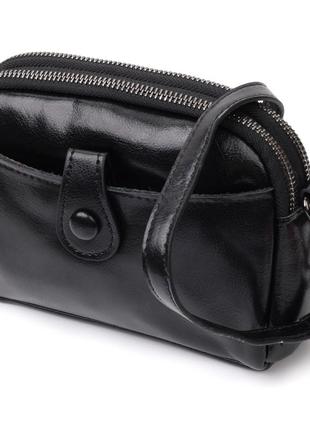 Удивительная женская кожаная сумка с глянцевой поверхностью vintage 22422 черный