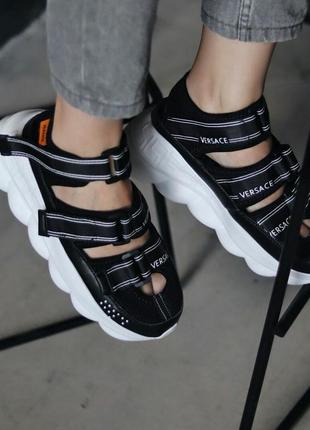 Шикарні жіночі літні сандалі versace sandal black сандали боссоножки босоніжки