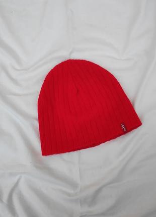 Красна шапка с лого ✨ levis ✨ шапочка унисекс акрил levi's1 фото