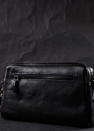 Женская сумка-клатч из мягкой натуральной кожи vintage 22375 черная8 фото