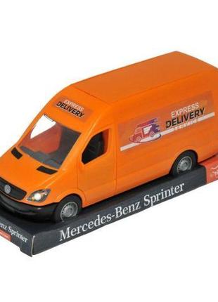 Автомобиль грузовой "mercedes-benz sprinter", оранжевый от lamatoys