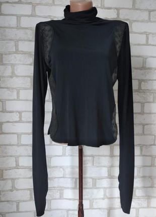 Водолазка женская черная с кружевом