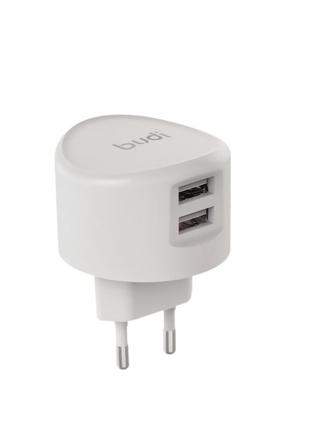 M8j323e - home charger budi 2 usb home charger with uk plug white