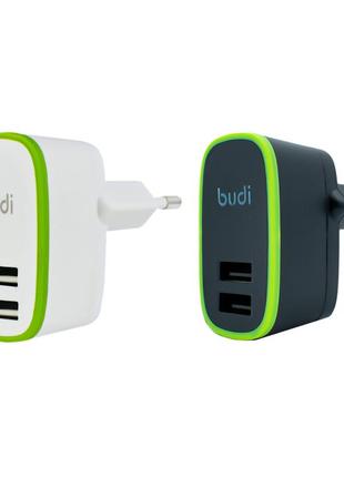 M8j056e(nc) - home charger budi 2 usb 2.4a side slots white