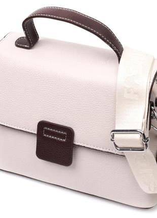 Елегантна сумка-етчел для жінок із натуральної шкіри vintage 22290 біла