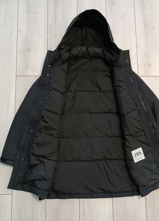 Парка пуховик zara down parka jacket 80/20 размер м3 фото