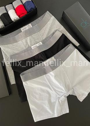 Чоловіча білизна з бавовни calvin klein striped long боксери 5 кольорів, набір 3 шт3 фото