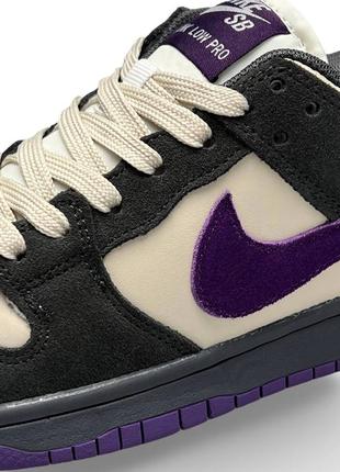 Женские кроссовки серые с фиолетовым в стиле nike sb dunk low x otomo katsuhiro grey purple3 фото