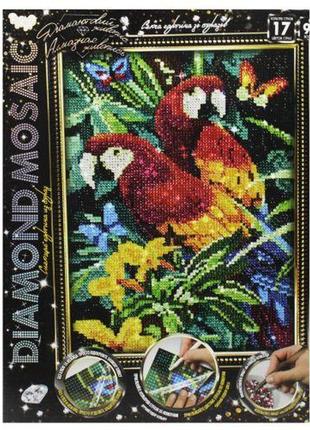 Алмазная живопись "diamond mosaic. попугаи" от lamatoys