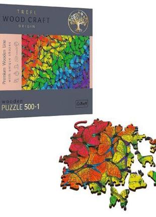 Пазли фігурні "різнокольорові метелики" 500+1 елемент від lamatoys