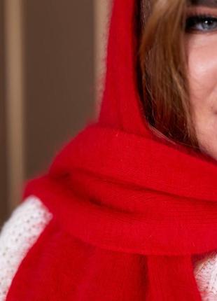 Женский теплый качественный теплый красный шарф1 фото