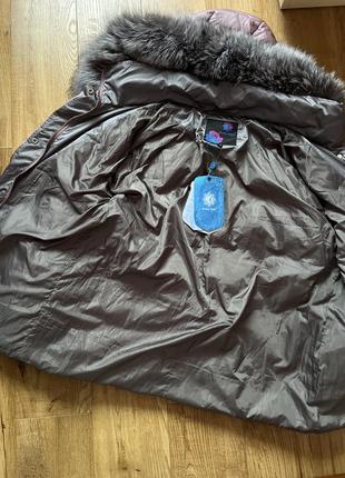 Нова куртка пуфер з натуральним хутром чорнобурки курточка пуховик6 фото