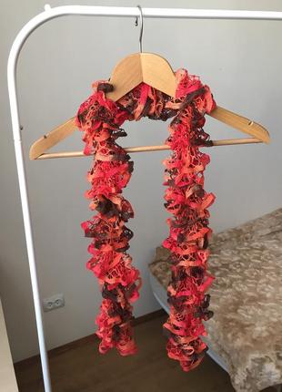 Вязаний гачком короткий шарф кабаре1 фото
