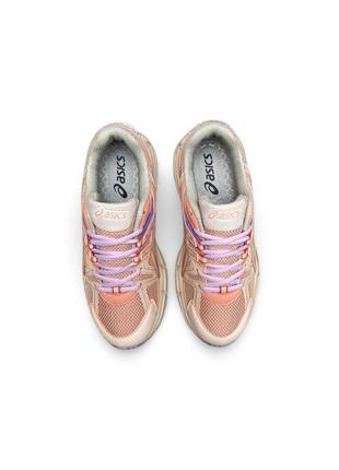 Женские кроссовки бежевые с розовым в стиле asics gel - kahana 8 beige pink2 фото