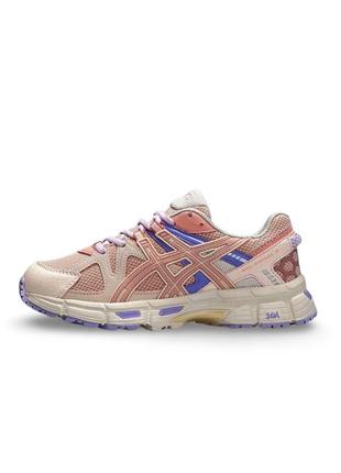 Жіночі кросівки бежеві з рожевим у стилі asics gel - kahana 8 beige pink5 фото