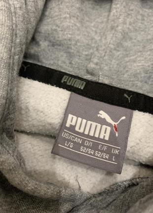 Худи кофта с капишоном puma свитшот серая с логотипом3 фото