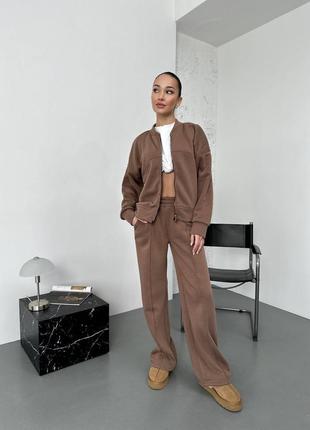 Костюм палацио+бомбер розмір:s-m;l-xl тканина:тринитка з начесом корея  колір:графіт,чорний,електрик,капучино,фрез,сірий,нюд,мигдаль