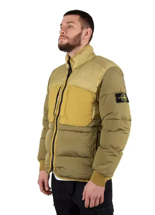 Куртка stone island modified panama 6/3 ht nylon mix fabrics down-tc jacket ‘ochre’2 фото