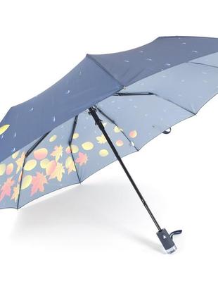 Зонт женский полуавтомат складной susino с 9 спицами, антишторм, легкий, синий7 фото