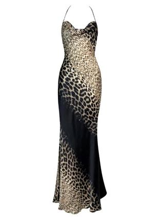 Вечірня сукня roberto cavalli runaway leopard silk