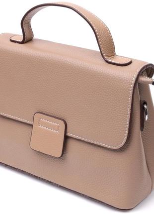 Женская сумка сэтчел из натуральной кожи vintage 22292 бежевая