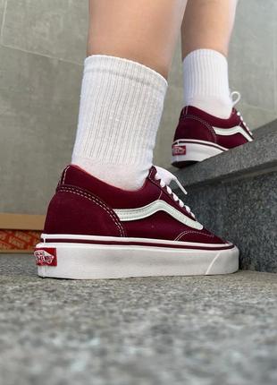 Кроссовки vans old skool burgundy3 фото