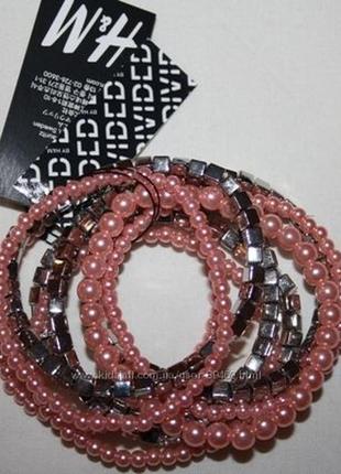 Браслет н&м в розовом цвете.2 фото