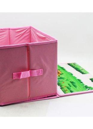 Кошик для іграшок з килимком рожевий від lamatoys2 фото