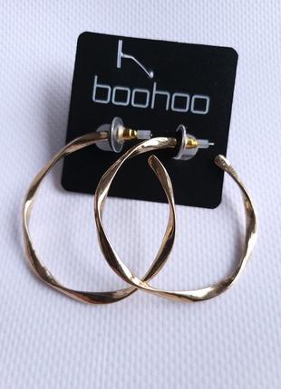 Серьги кольца фигурные boohoo золотистые