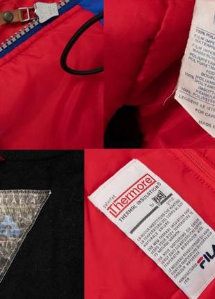 Fila vintage ski team italia red blue black zip parka jacket мужская куртка10 фото